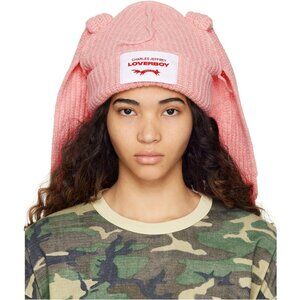 Cute Bunny Beanie Hat for Women Men Long Ears Slouchy Cat Ear Crochet Winter Cap